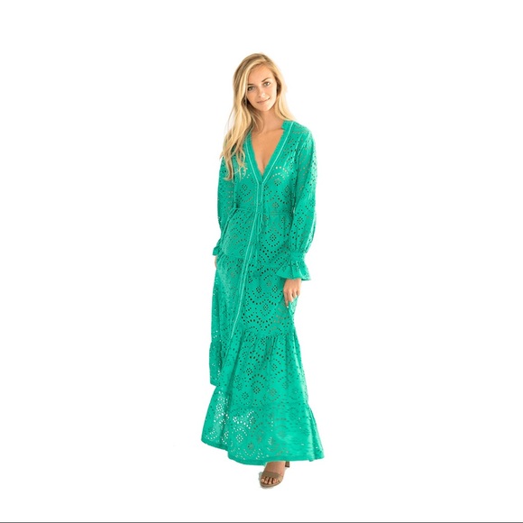 green beach dress